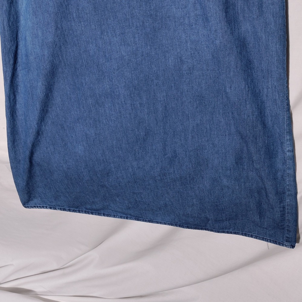 DECOY Sz 46 Denim Maxi Dress Long Sleeve Button Front Pockets Made in Turkey - Picture 11 of 11